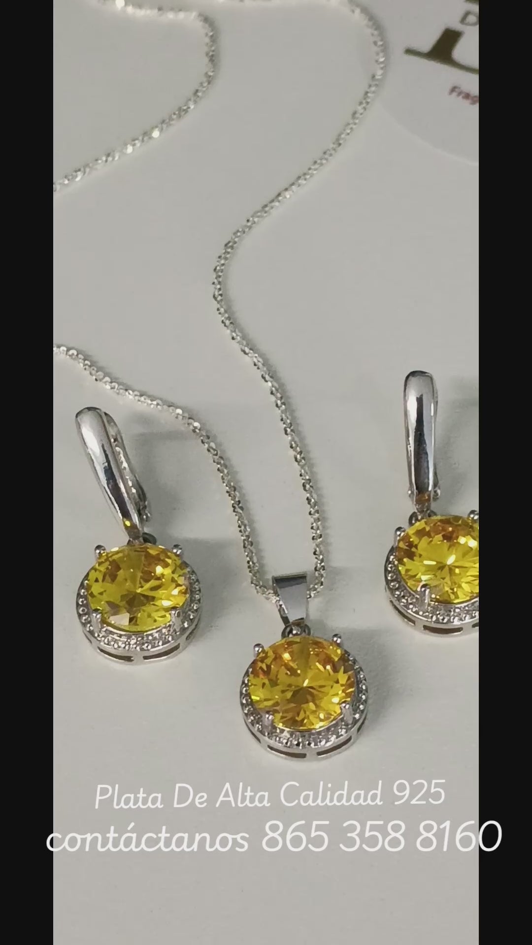 Set de Circonia Amarilla en Plata 925