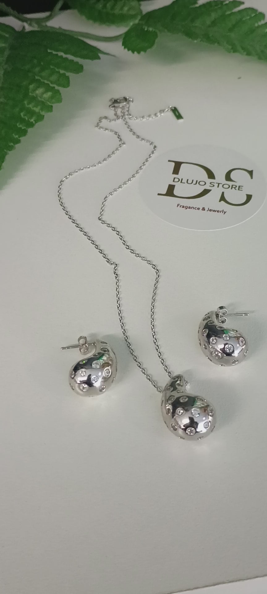 Set de Gotas Radiantes en Plata 925 con Baño de Rodio y Circonias