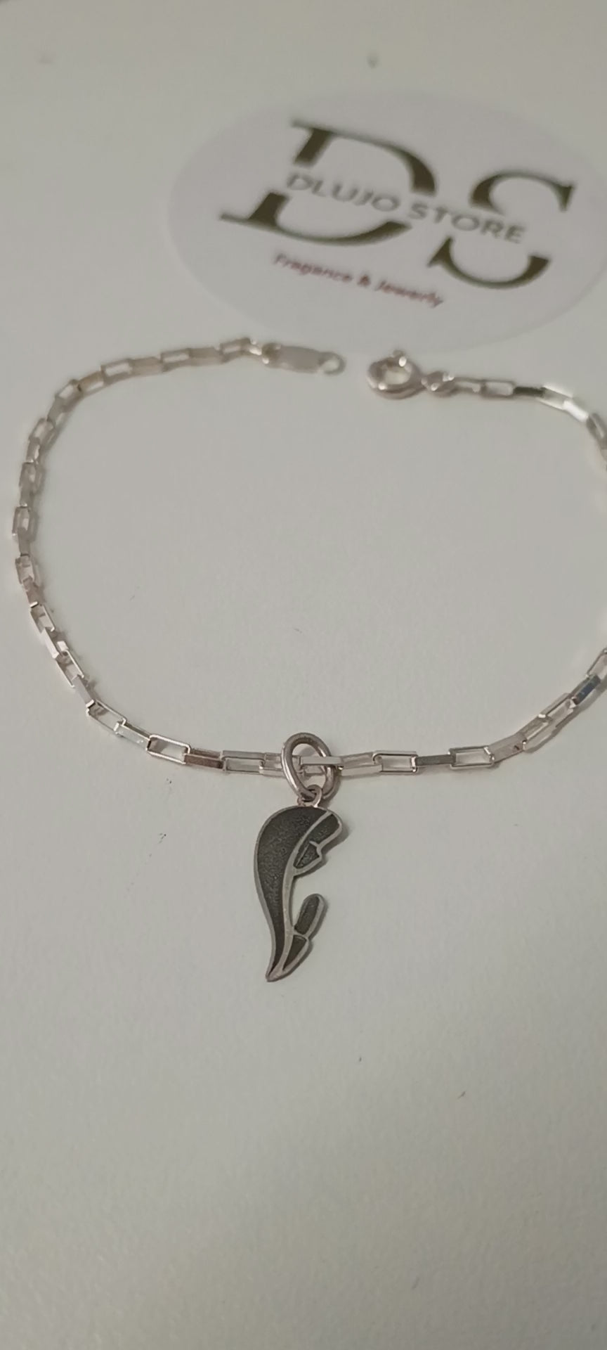 Pulsera Diseño Eslabón tipo Box con Charms en Plata de Ley 925