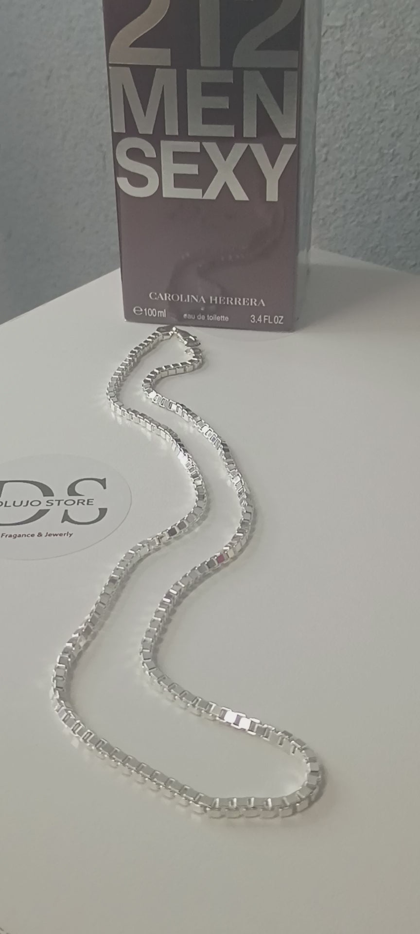 Cadena de Caja Cuadrada en Plata 925