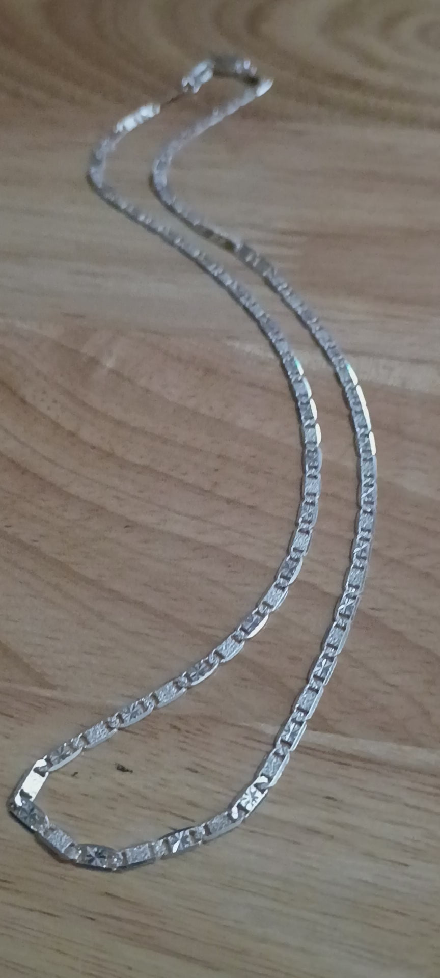 Cadena Plana Estilo Gucci Estrellada en Plata 925