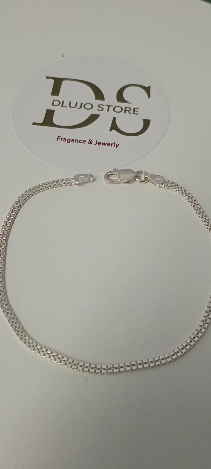 Pulsera Veneciana Doble en Plata de Ley 925