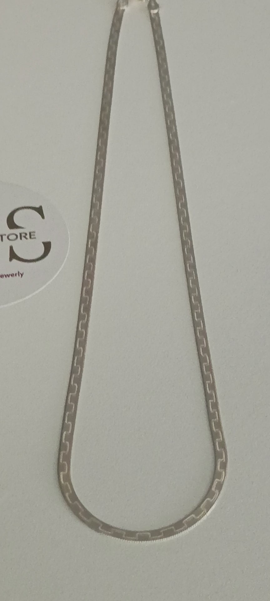 Cadena Plana Estilo Greca en Plata 925