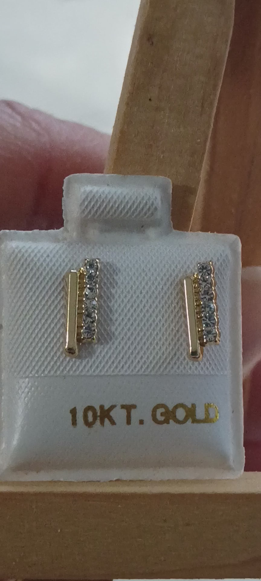 Aretes Minimalistas Doble Barra en Oro 10K
