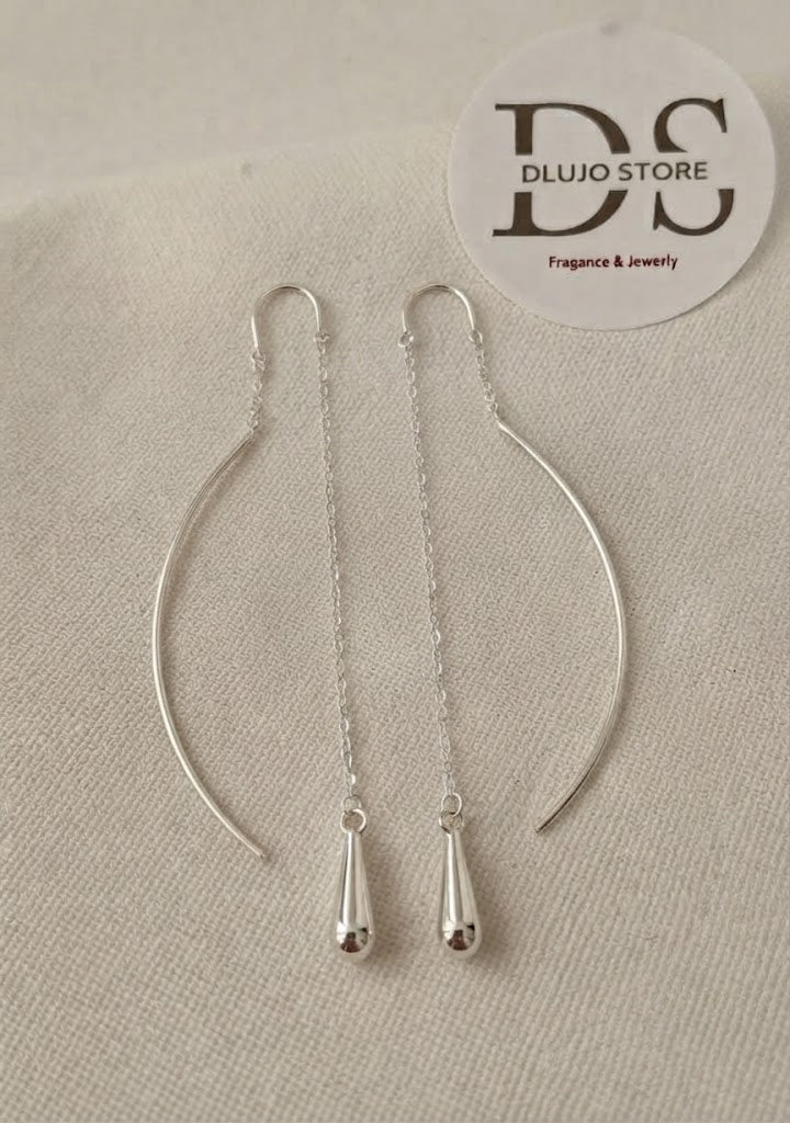 Aretes Pasantes Estilo "Canastita" y "Gota Clásica" en Plata 925