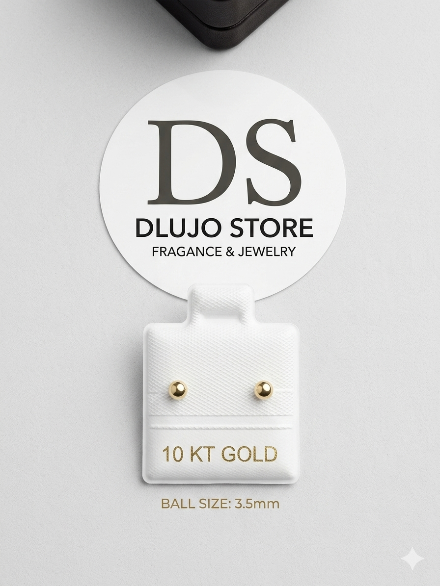 Aretes de Bola en Oro 10K