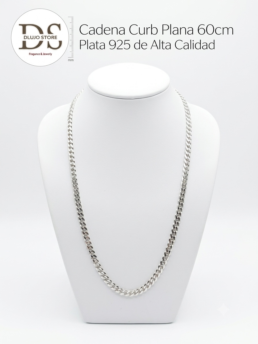 Cadena Curbana Plana - Plata 925 de Alta Calidad