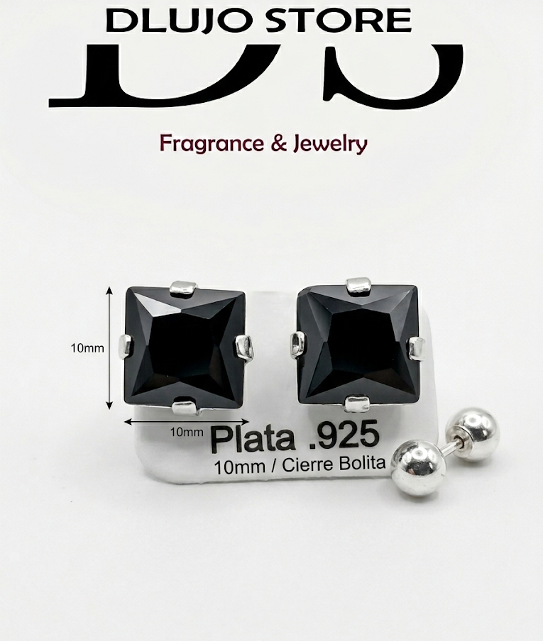 Aretes Broquel Cuadrados en Plata .925 – Elegancia Minimalista