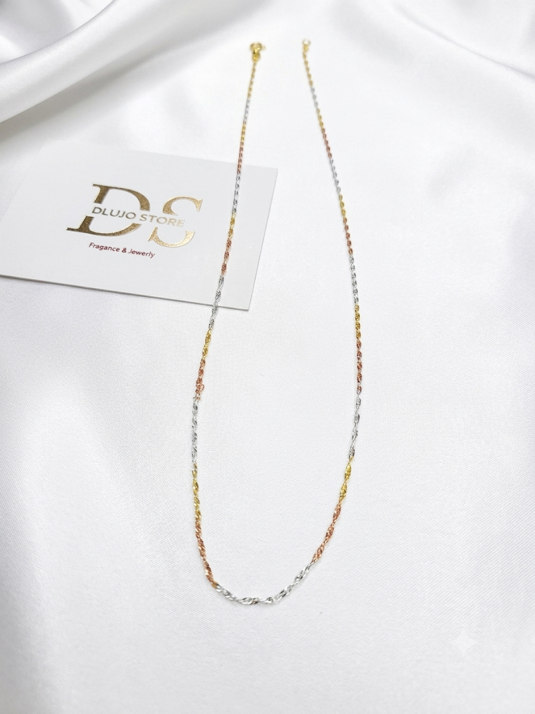 Cadena Singapur Tricolor Italiana – Plata 925