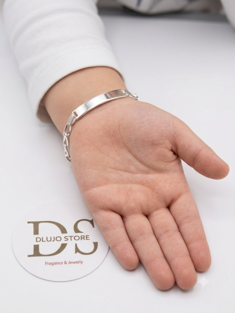 Pulsera de Identidad Infantil Eslabones en Plata 925
