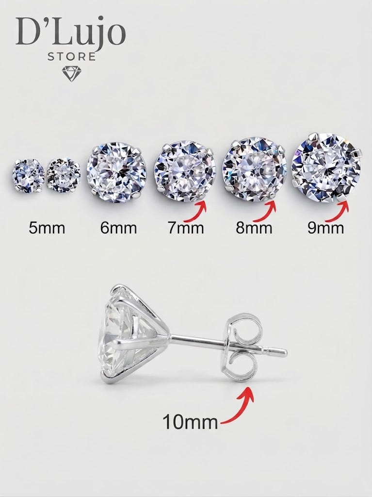 Aretes Diamantado Plata 925