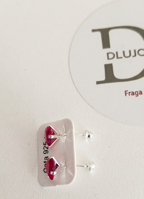 Aretes Corazón de Circonia Roja Rubi– Colección Madre e Hija