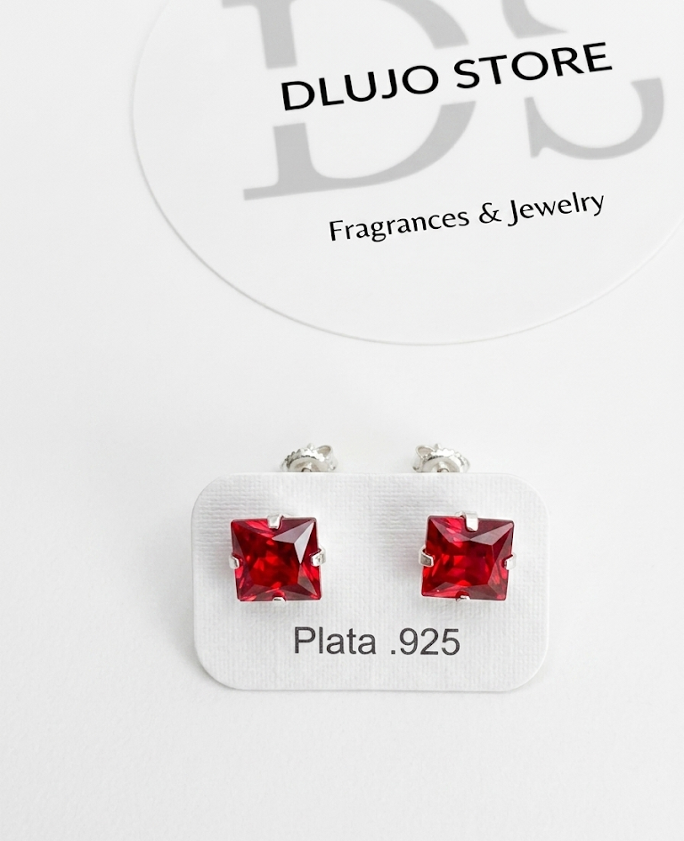 Aretes Cuadrados Elegance - Plata .925 con Cristal Austríaco