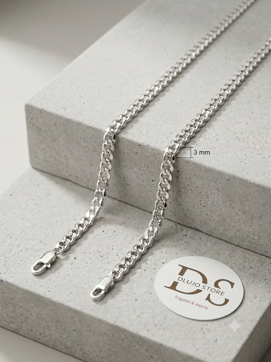 Cadena Cubana Diamantada Elegancia Minimalista y Versátil