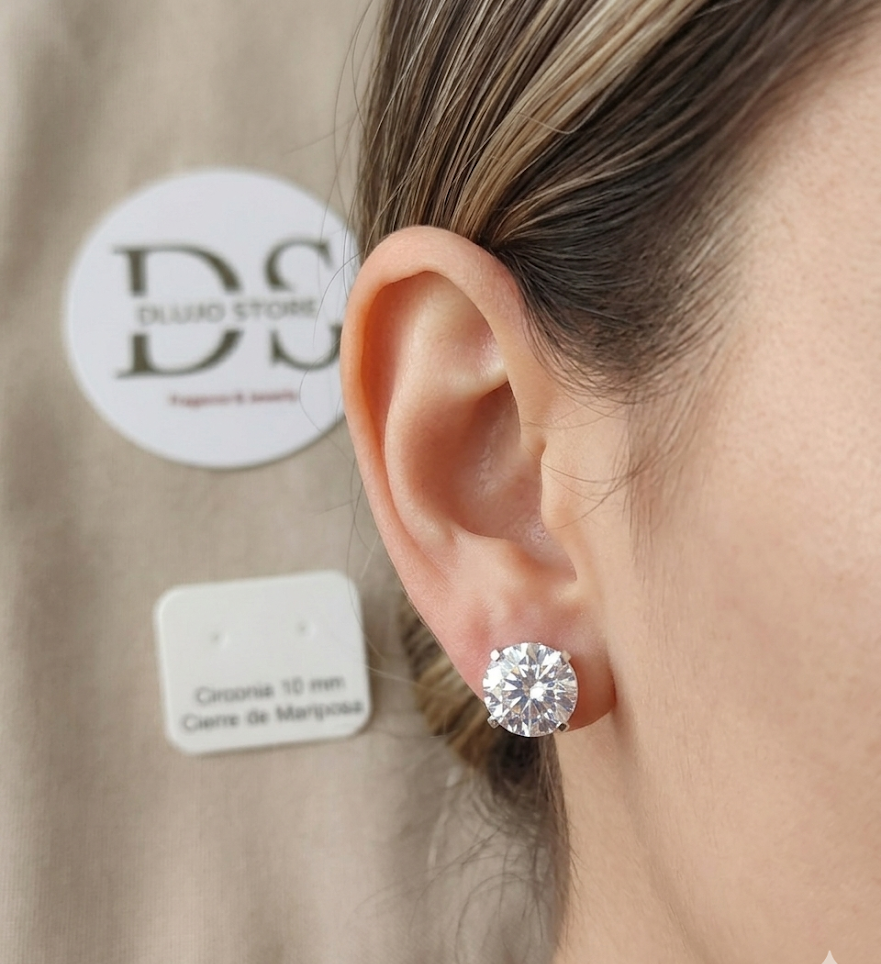 Aretes Diamantado Plata 925