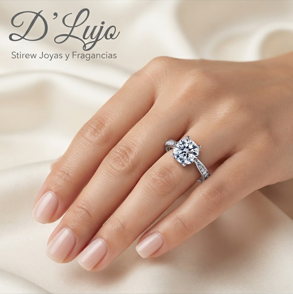 Anillo Circonia Redonda en Plata Fina 925