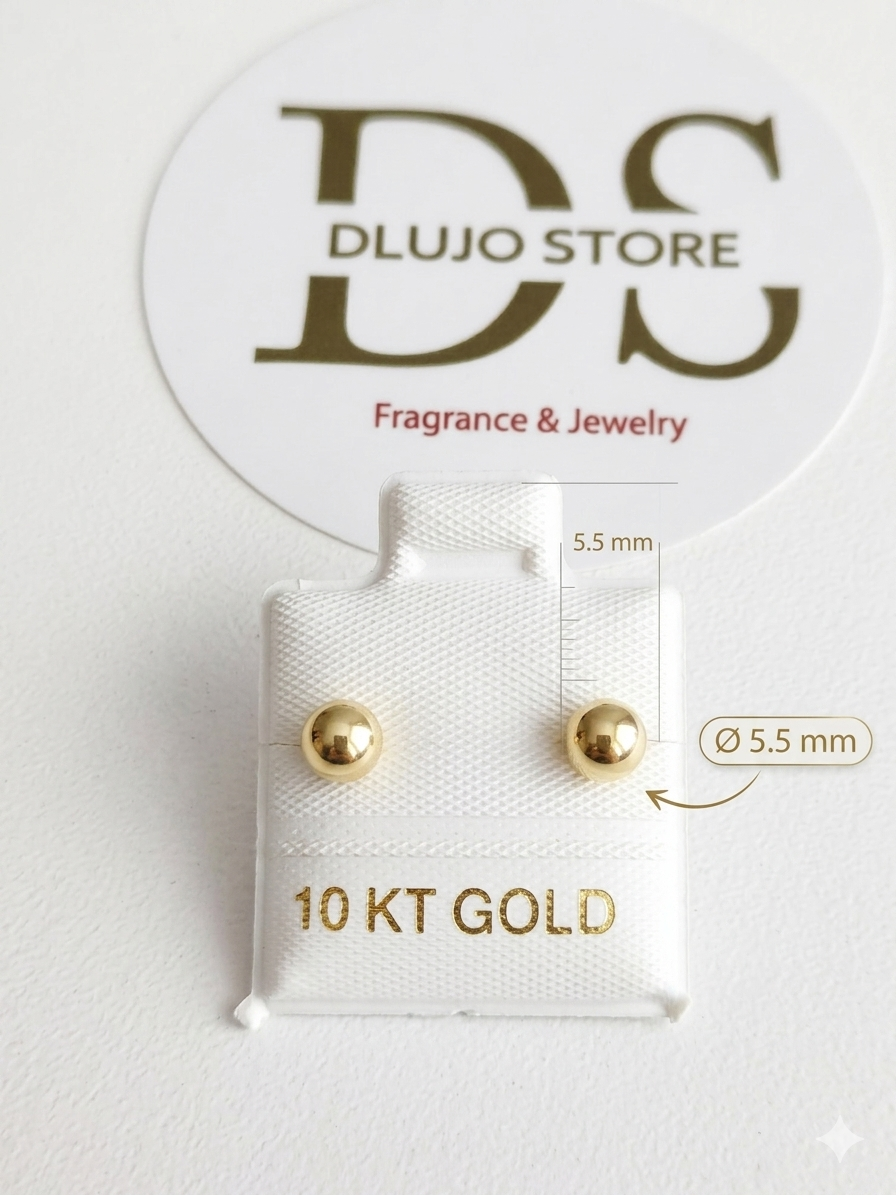 Aretes de Bola en Oro 10K