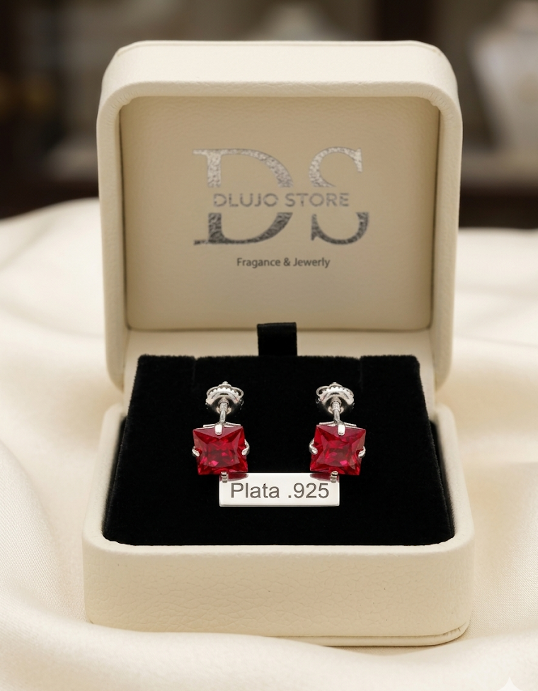 Aretes Cuadrados Elegance - Plata .925 con Cristal Austríaco