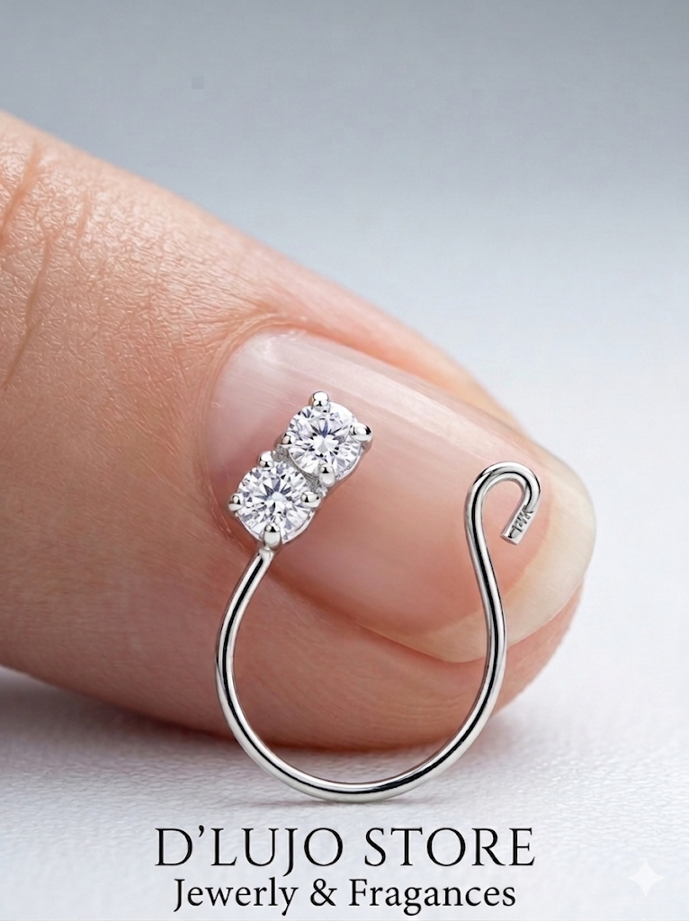 Argolla Nasal Doble Circonia – Elegancia Minimalista Plata 925