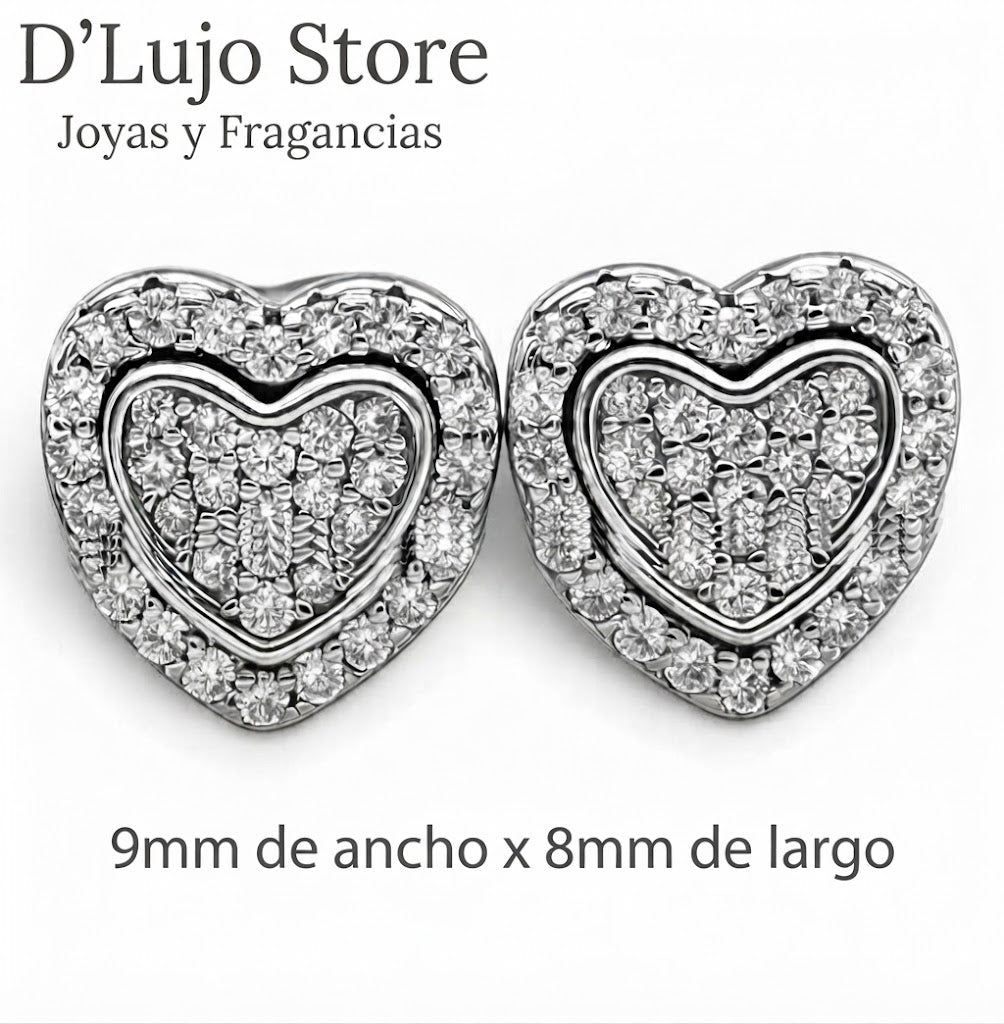 Conjunto Corazón Brillante en Plata 925 con Circonias.