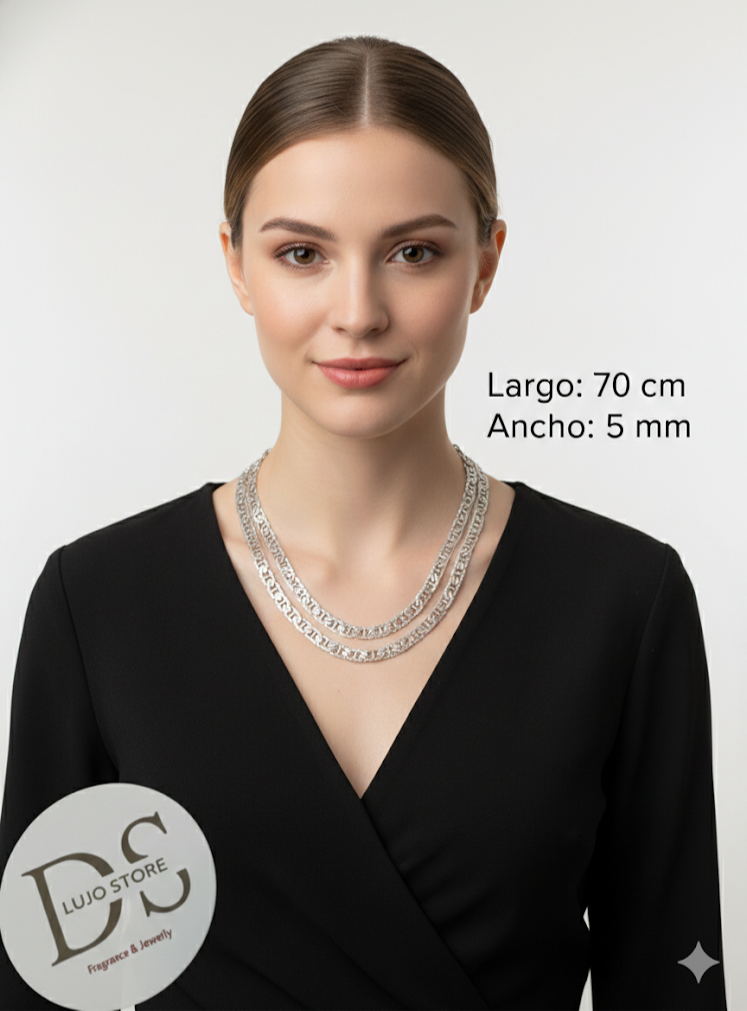 Cadena Estilo Gucci Diamantada en Plata 925