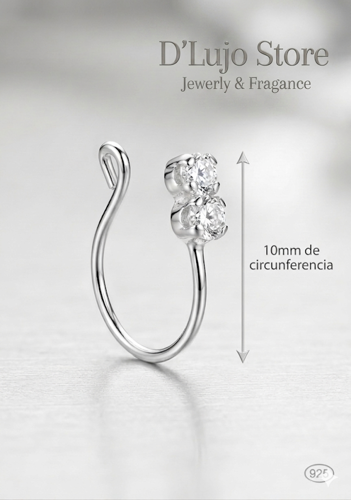 Argolla Nasal Doble Circonia – Elegancia Minimalista Plata 925