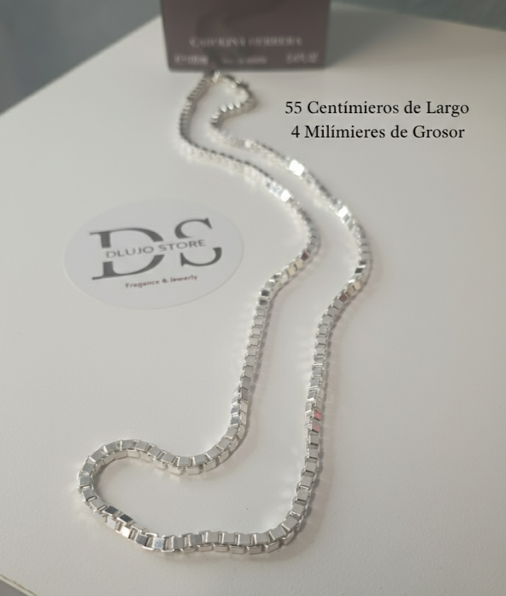 Cadena de Caja Cuadrada en Plata 925