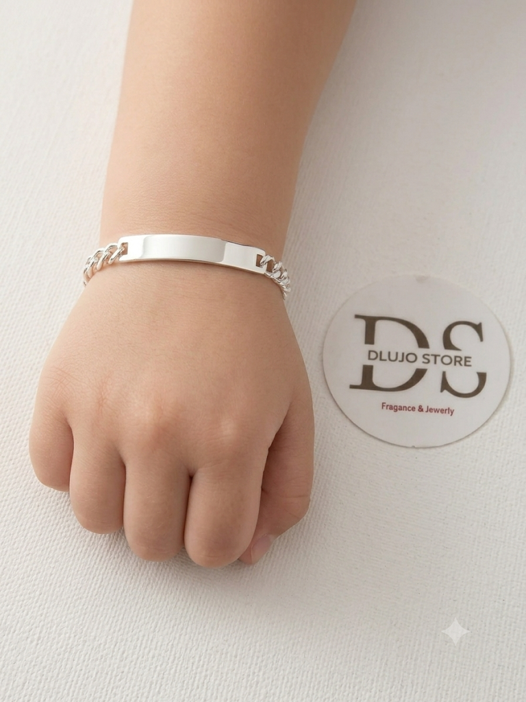 Pulsera de Identidad Doble Rombo – Calidad Italiana para Niños y Niñas