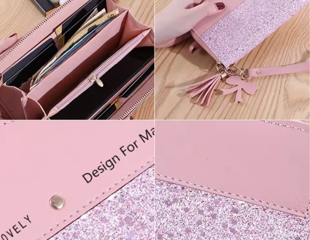 Colección Glitter & Glow: Cartera Larga Multifuncional