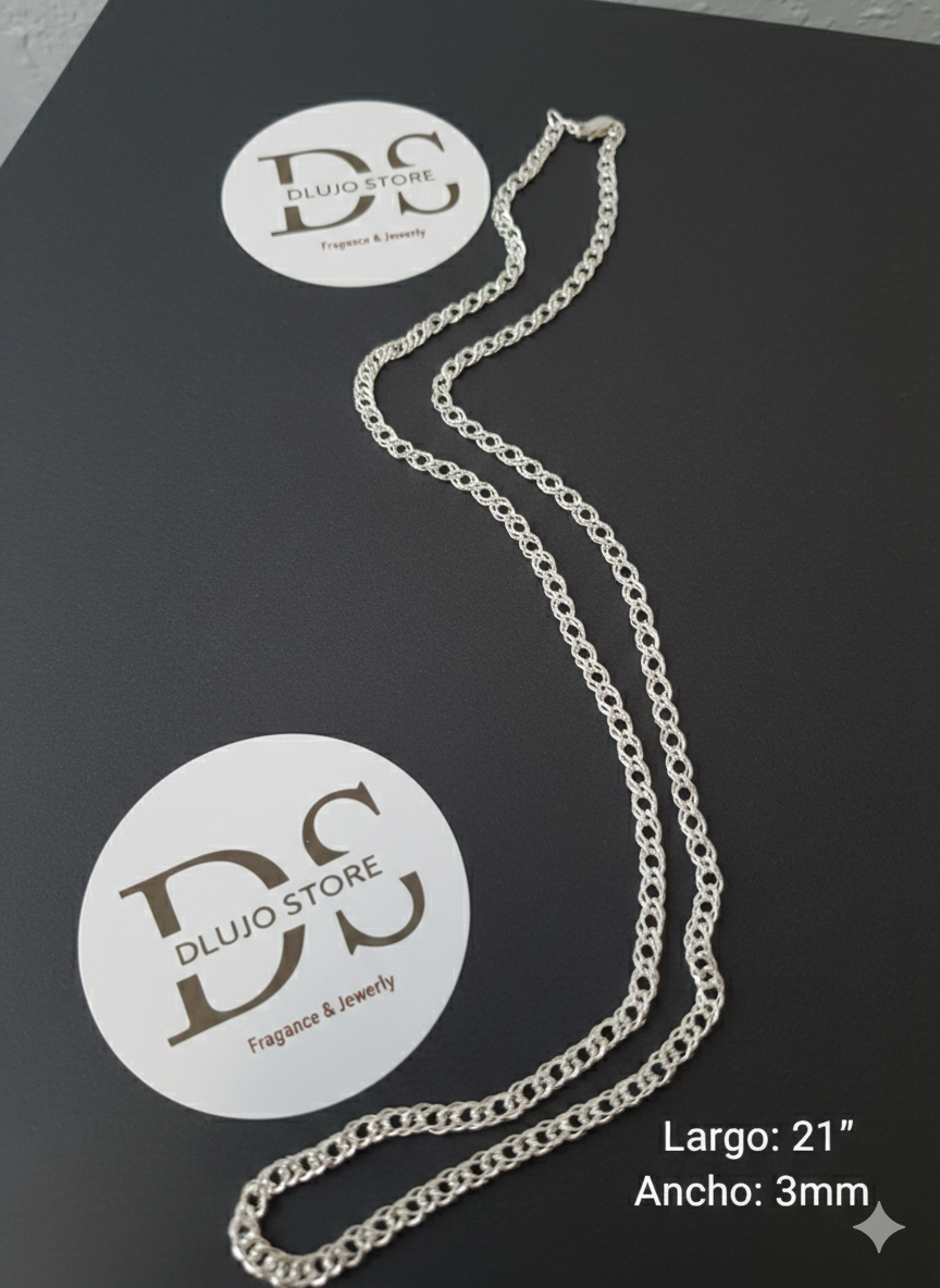 Cadena Doble Rombo en Plata 925
