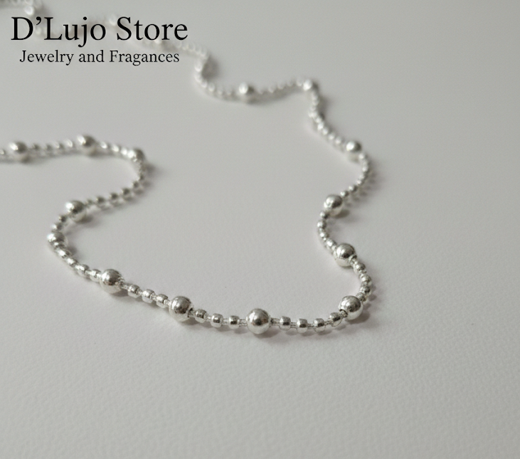 Cadena de Bolitas (Balines) en Plata 925