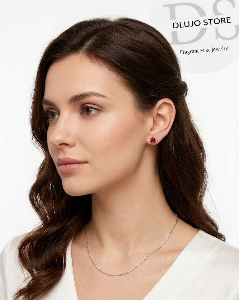 Aretes Cuadrados Elegance - Plata .925 con Cristal Austríaco