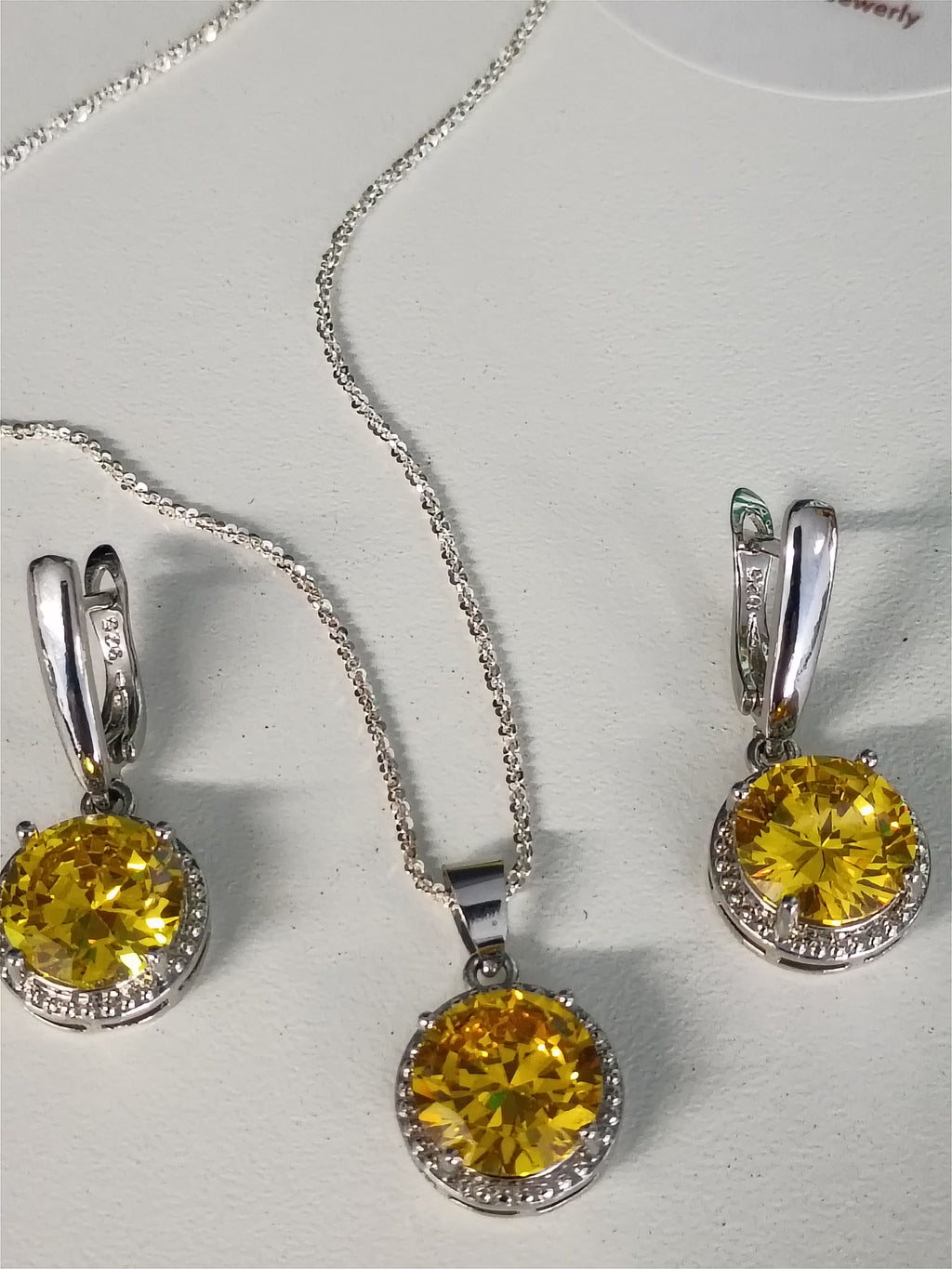 Set de Circonia Amarilla en Plata 925
