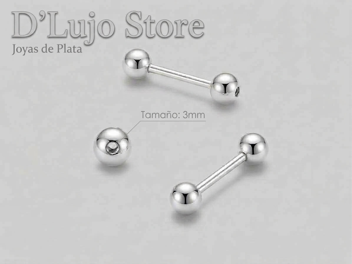 Aretes de Balin en Plata de Ley 925