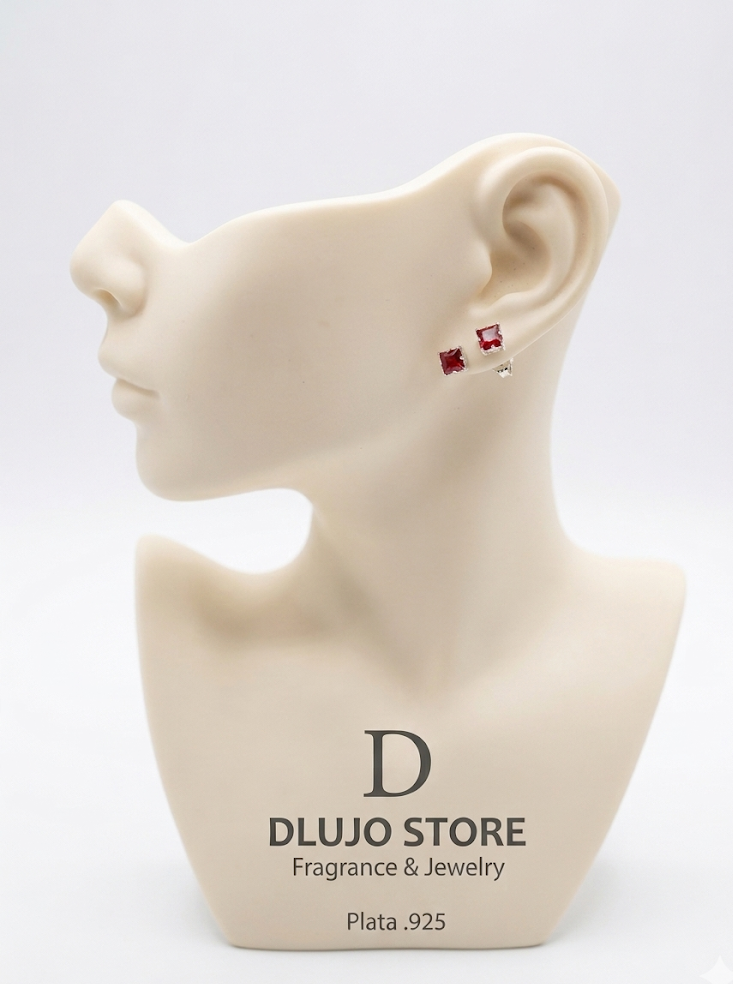 Aretes Cuadrados Elegance - Plata .925 con Cristal Austríaco