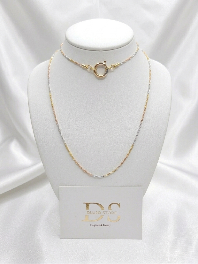 Cadena Singapur Tricolor Italiana – Plata 925