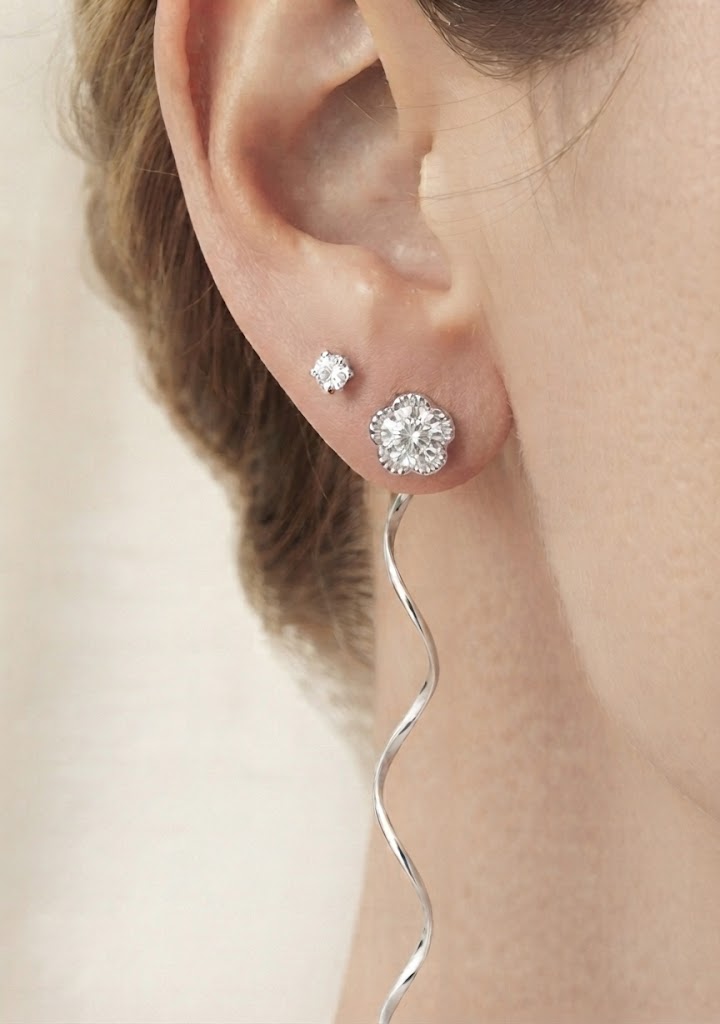 Aretes Pasantes Estilo "Canastita" y "Gota Clásica" en Plata 925