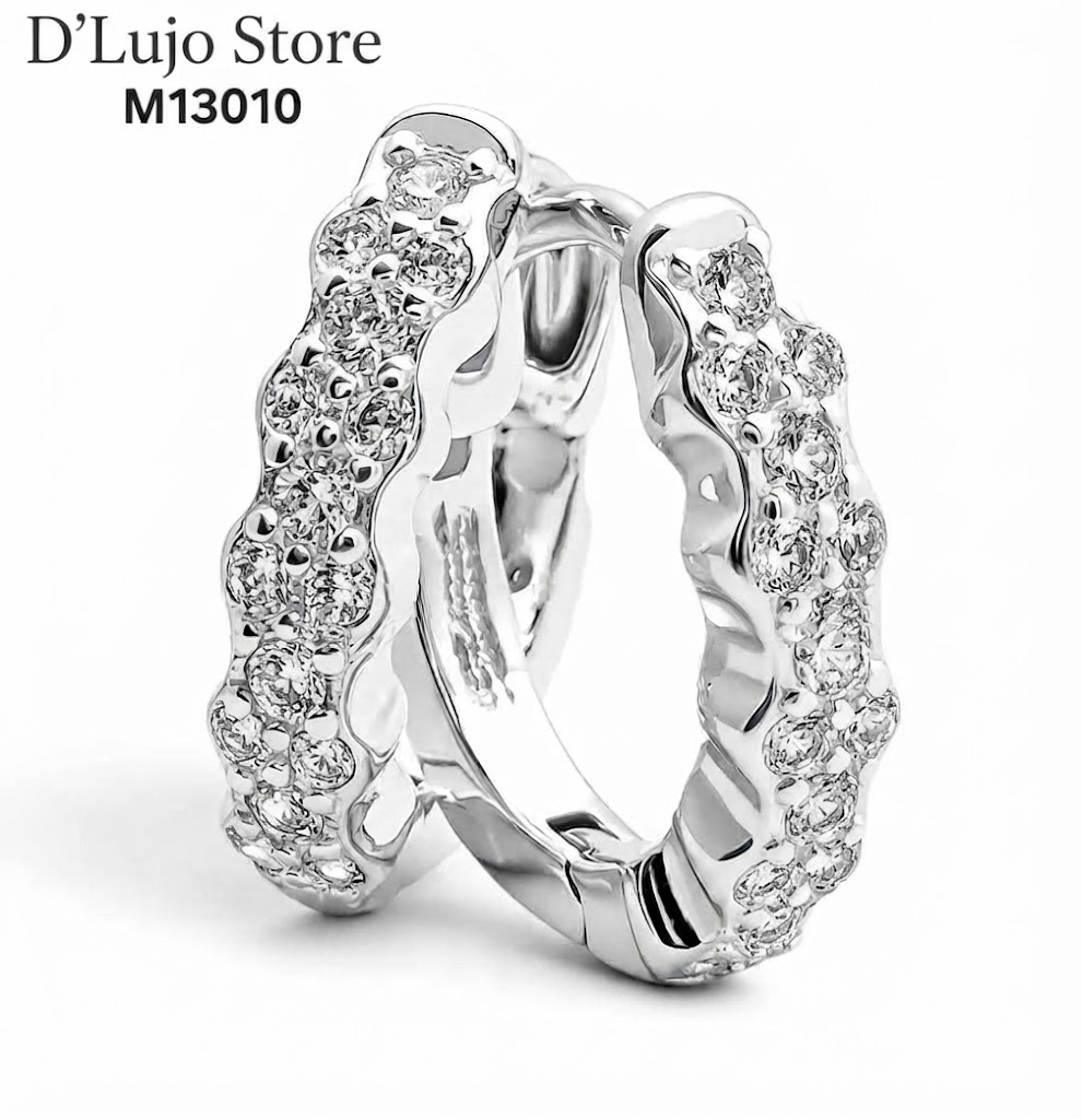 Argollas Huggie de Plata con con Circonias