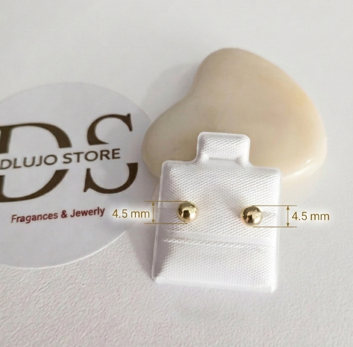 Aretes de Bola en Oro 10K