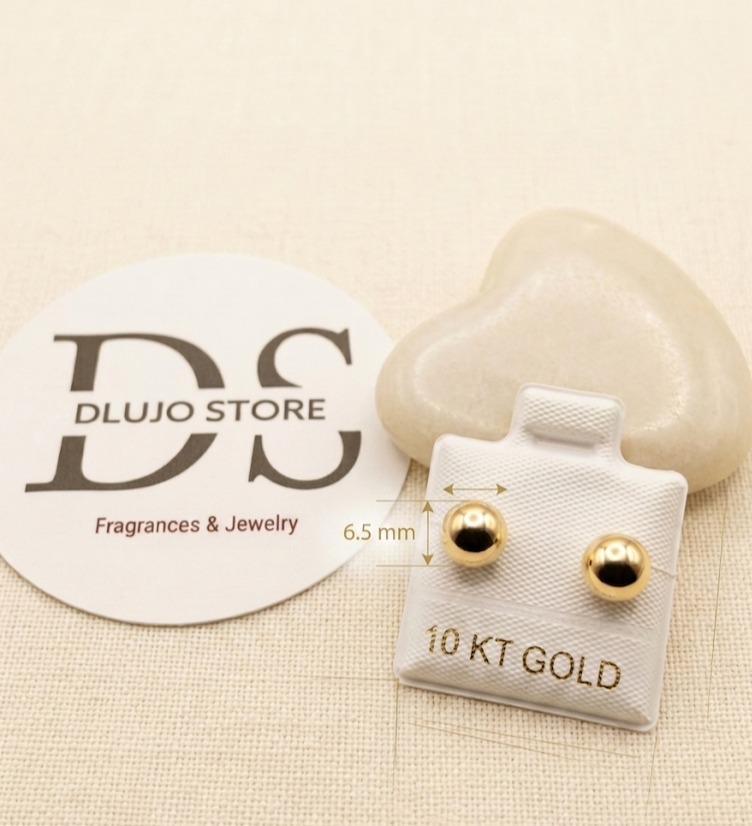 Aretes de Bola en Oro 10K