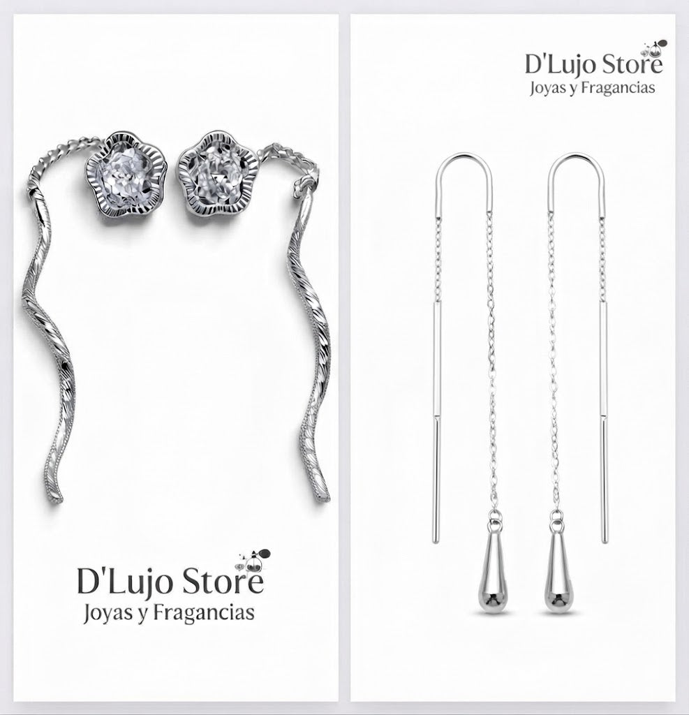 Aretes Pasantes Estilo "Canastita" y "Gota Clásica" en Plata 925