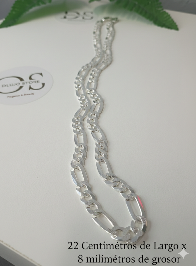 Cadena Fígaro Texturizada en Plata 925