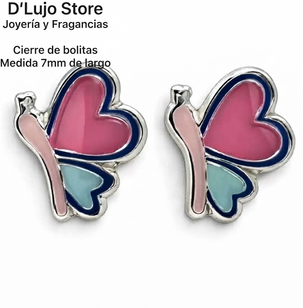 Set de Mariposas Rosa y Azul en Plata 925