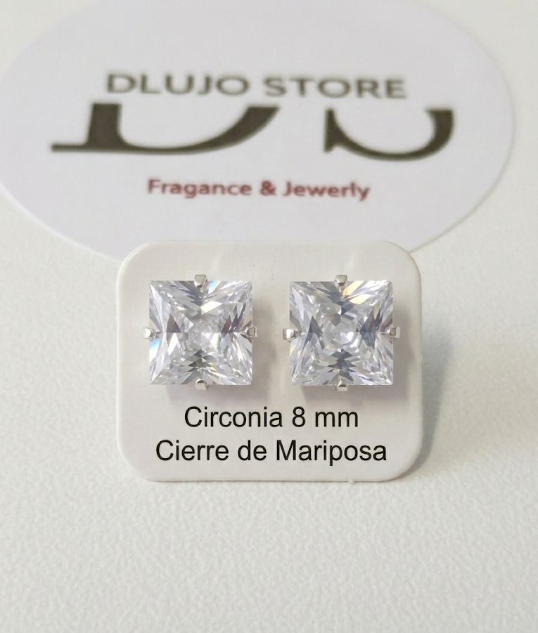Destellos de Lujo: Broqueles de Plata Italiana y Circonia Square