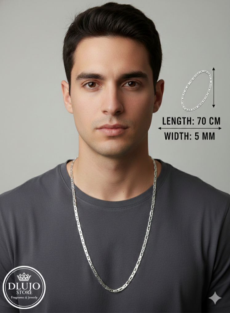 Cadena Estilo Bizantino Lisa en Plata 925