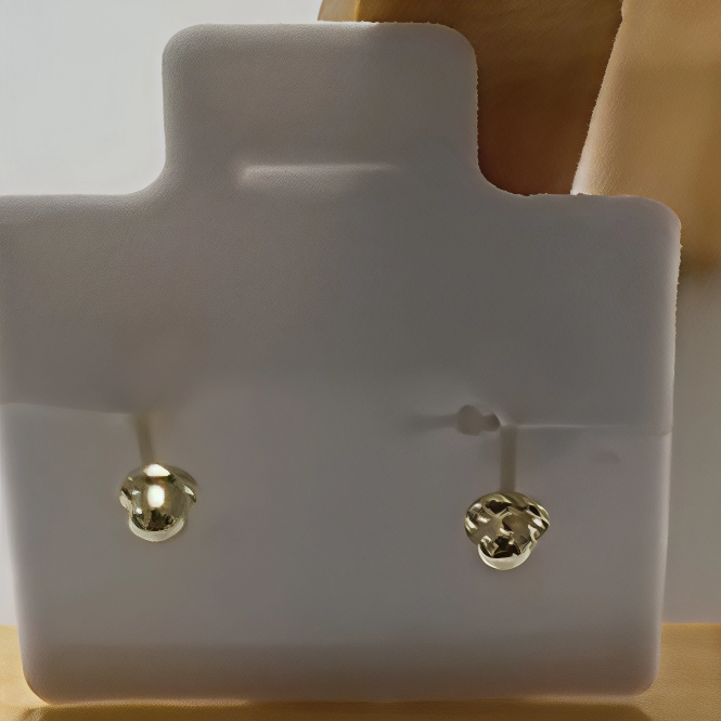 Aretes Broquel de Trébol en Oro 10K Verde Esmeralda